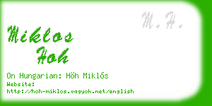 miklos hoh business card